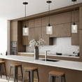 thumbnail image 2 of Globe Electric 1-Light Plug-in Hardwire Dark Bronze Pendant Light Clear Seeded Glass Shade, 2 of 5