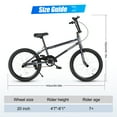 thumbnail image 6 of 20" Freestyle BMX Bike with 4 Pegs,Kids Bicycle for Teen Beginner, Age 7-14 Years,Gray, 6 of 9