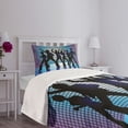 thumbnail image 5 of Ambesonne Pale Blue Quilted Bedspread Set 2 Pcs, Dancing Night Club, Twin Size, Aqua Black Purple, 5 of 6