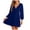 Blue, variant on Women's Twist Mini Dress Cocktail V Neck Long Sleeve Party Holiday Dresses A Line Wedding Guest Short Dress (Red, M)