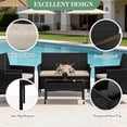 thumbnail image 7 of ELPOSUN Patio Furniture 4 Pieces Outdoor Wicker Rattan Chair Balcony Conversation Sets Porch Furniture Sectional Loveseat w Cushions and Table for Backyard Pool Garden (Black-Beige), 7 of 7