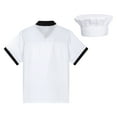 thumbnail image 4 of YONGHS Unisex Chef Jacket with Hats Mesh Patchwork Cooking Canteen Work Uniforms White 3XL, 4 of 7