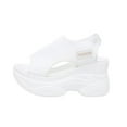 thumbnail image 2 of Karight Women's Solid Color Casual Sandals, Platform Elastic Soft Sole Knitted Walking Shoes, Heightening, 2 of 9