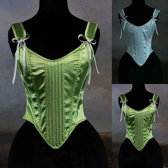 Jsaierl Corset Tops for Women Plus Size Sleeveless Halloween Costumes Renaissance Corset Vintage Overbust Corsets Going Out Bustier Shapewear