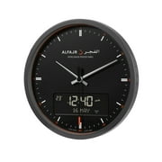 AlFajr CR-23 Digital Wall and Table Clock with Automatic Athan Prayer Alarm Clocks – Showcasing 5 Adhan Reciters in a Stylish Black Design.