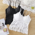 thumbnail image 5 of Camisola corta de encaje Bralette Sin mangas Dobladillo festoneado Camisola unicolor,Código promedio, 5 of 5