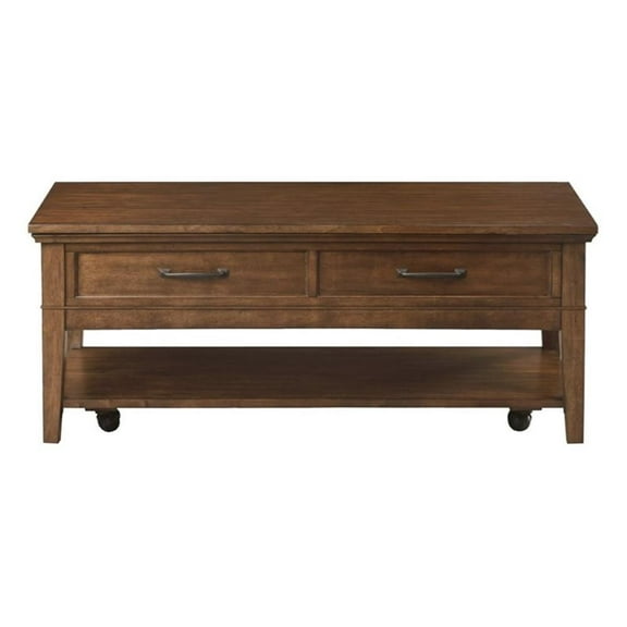 Lexicon Whitley Wood 2 Drawer Coffee Table in Brown