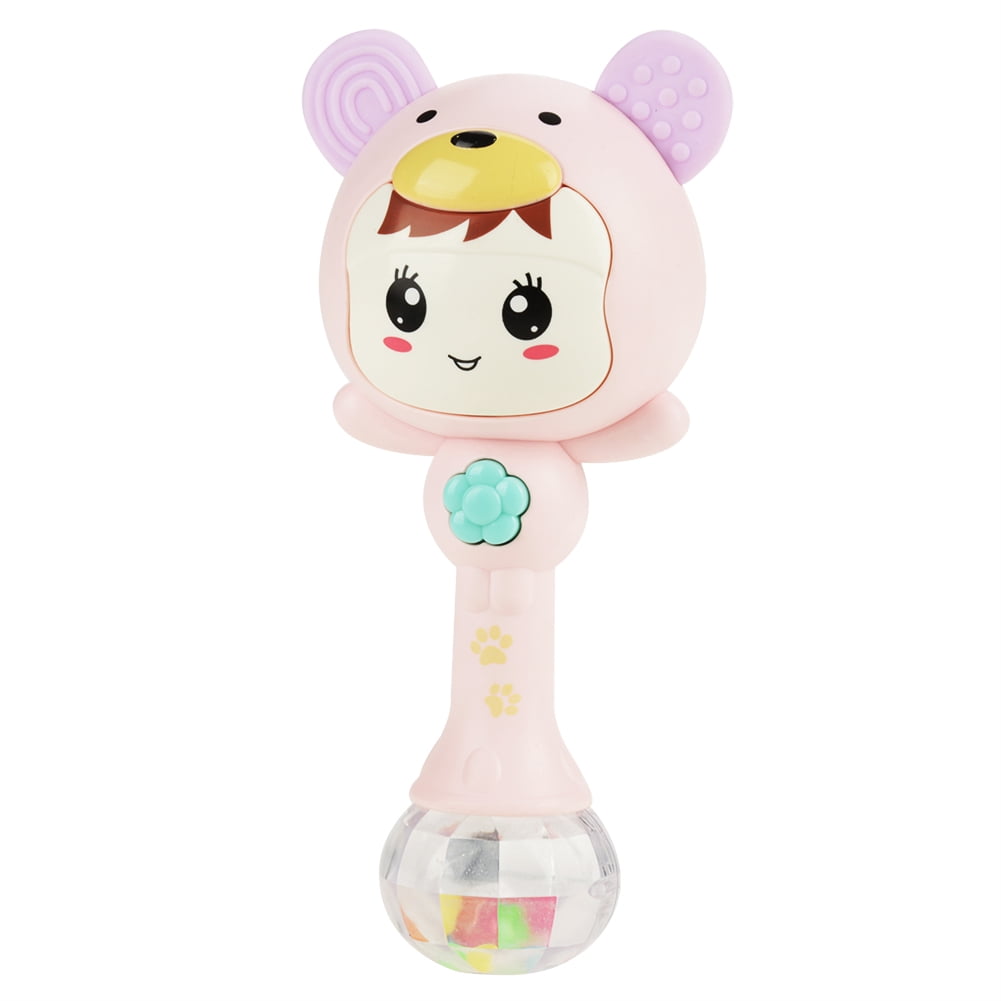 Rattle Cute Cartoon Infant Shaking Hand Bells Music Educational(Pink ...