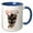 Blue/White, variant on 3drose, Siamese Cat with Seal Points and Thanksgiving Feline Humor, 11oz Two-tone Yellow Mug