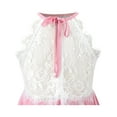 thumbnail image 6 of Girls Dress Pink Halter Lace Princess Pleated Formal Wedding Pageant 12 Years, 6 of 9