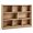 Natural, variant on 8 Cubes Organizer Bookcase, 3-Tier Low Bookshelf with Anti-Title Device, Floor Standing Storage Cabinet, Wooden Book Display Shelf, Horizontal Bookcase for Classroom, Office, Yellow