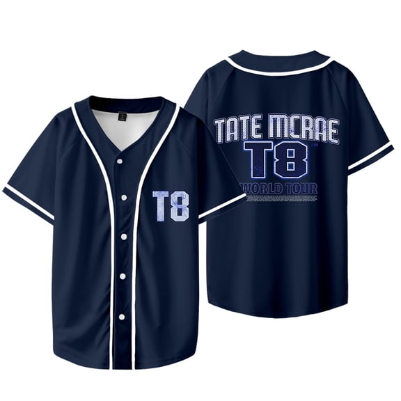 JINQUANRUN Tate McRae T8 Merch Baseball T-shirt Think Later World Tour jersey summer men's and women's retro casual short sleeved T-shirt