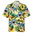 thumbnail image 5 of Camisas hawaianas de playa para hombre con estampado 3D de tiburón divertido gráfico de animales Aloha Festival Camisa de manga corta con solapa para surfear vacaciones, 5 of 5