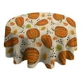 thumbnail image 4 of Fall Autumn Road Pumpkins Round Tablecloth 60" X 60",Wrinkle Wipeable Table Cloth for Kitchen Dining Room Picnic Patio Party, 4 of 6