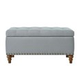 thumbnail image 6 of Ottoman Storage Bench with Recessed Support Hinge Top in Linen, Perfect for Bedroom and Living Room Organization，Grey, 6 of 8