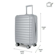 iFLY Fibertech 3.0 Matte Expandable Hardside Spinner 2-Piece Luggage Set, 20 Carry-On & 28 Checked Suitcase, Ash Gray