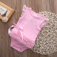 thumbnail image 4 of Kiapeise Baby Girls Ruffle Bowknot Romper, Sleeveless Letter Jumpsuit, One-piece Clothes, 4 of 8