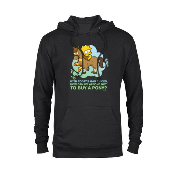 The Simpsons Lisa Simpson Buy a Pony Retro - Pullover Hoodie for Adults - Customized-Black