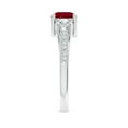 thumbnail image 3 of ANGARA Natural Classic Prong Set 1 ct Ruby and Diamond Three Stone Ring in 14K White Gold for Women (Size-6mm) | July Birthstone, Birthday, Anniversary, Jewelry Gift for Women | Natural Ruby Ring, 3 of 9