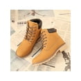 thumbnail image 5 of SIMANLAN Women Retro Biker Ankle Boots Lace Up Leather Chunky Heel Round Toe Anti Slip Shoes, 5 of 7