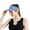 Blue, variant on Fvsianol Sport Hat Sun Visor Hat Empty Top Colorful Stripes Hat with Sweatband Adjustable Stretchy Band Extended Brim Tennis Sport Hat