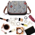 thumbnail image 6 of Abstract Diamond Geometric Pattern Vintage Crossbody Bag For Women Medium Leather Hobo Bags Shoulder Bag Classic City Leather Satchels, 6 of 8