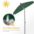 thumbnail image 4 of Outsunny Parasol Rectangulaire de Patio 6,5 X 4 Pi en Aluminium à Inclinaison Réglable, Vert, 4 of 10