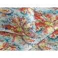thumbnail image 3 of Ambesonne Floral Quilted Bedspread Set 3 Pcs, Grungy Blossoming Abstract, Queen, Vermilion Blue Mustard, 3 of 4