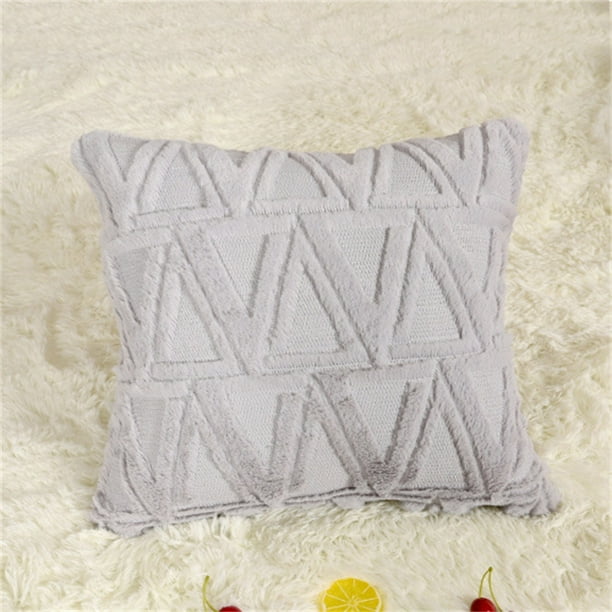 Fiudx Funda de Almohada de Felpa, Suave y Corta, Diseño de Bordado 3D, Acogedora Decoración de Otoño E Invierno, Accesorio para Sala de Estar y Dormitorio, Lavable a Máquina, Tamaño 45 X 45 Cm.