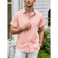 thumbnail image 2 of COOFANDY Mens Casual Dress Shirt Short Sleeve Button Up Linen Shirt Summer Clothes, 2 of 6