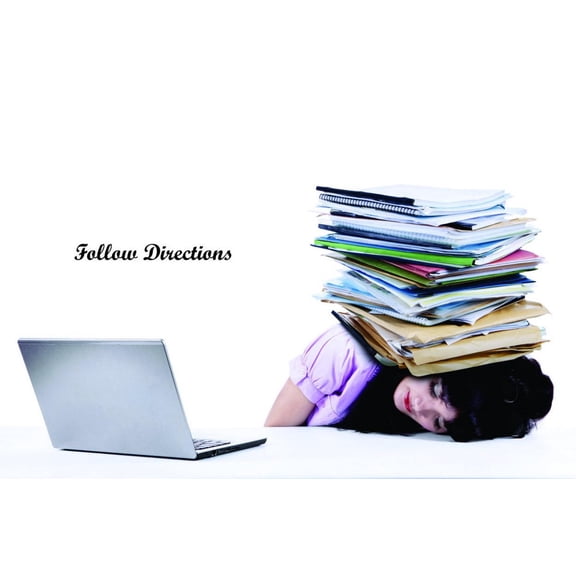 Follow Directions school School Learn From Your Mistake Teacher Classroom Student Homework Artwork Holiday Gift Decorating Ideas Girl Boy Bedroom Wall Decal Sticker - Size: 8 Inch x 26 Inch