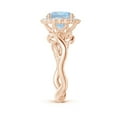 thumbnail image 3 of ANGARA Natural Vintage Inspired 1.6 ct Aquamarine Flower and Vine Ring in 14K Rose Gold for Women (Size-8mm) | March Birthstone, Anniversary, Jewelry Gift for Women | Natural Aquamarine Ring, 3 of 9
