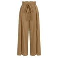 thumbnail image 3 of ZyeKqe Palazzo Pants for Women Adjustable Knot Wide Leg Pants High Waisted Casual Flowy Pants, 3 of 5