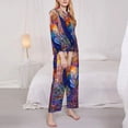 thumbnail image 3 of Goofa Rooster Oil Painting Printed Women’s 2 Piece Pajama Set Super,Pajamas Women's Long Sleeve Sleepwear Soft Button Down Loungewear Pjs Lounge Set Nightwear-X-Large, 3 of 9