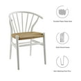 thumbnail image 3 of Modway Flourish Spindle Wood Dining Side Chair Set of 2 in White, 3 of 4