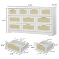 thumbnail image 2 of Danolapsi Rattan 10 Drawer Dresser for Bedroom, 59'' Wide Modern Farmhouse Chest of Drawers with Anti-Tipping Device,Closet Dresser Storage Organizer for Living Room,Entryway, Hallway,ship in 2 boxes, 2 of 8