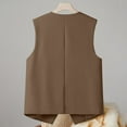 thumbnail image 5 of Brown Womens Jacket Women's Autumn and Winter Vest Small Waistcoat Suit Waistcoat Jackets for Women, 5 of 6