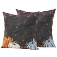 thumbnail image 6 of Blue Pumpkin Outdoor Pillow Covers 24x24 Inch Throw Pillow Covers Set of 2 Waterproof Decorative Pillow Cases Orange White Black Thanksgiving Leaves Cushion Covers for Patio Furniture Garden Couch, 6 of 8