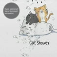 thumbnail image 4 of Funny Cat Shower Curtain Cute White Kitty Shower Curtains Black Orange Cats Bath Shower Curtain Waterproof Polyester Fabric Bathroom Decor with Plastic Hooks 72x72 Inches, 4 of 6