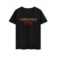 thumbnail image 4 of USPEED United States 1776 Minimalist Patriotic Text Graphic T-Shirt, Classic USA Independence 4th of July Short Sleeve Crewneck Casual Top for Men Women, 4 of 4