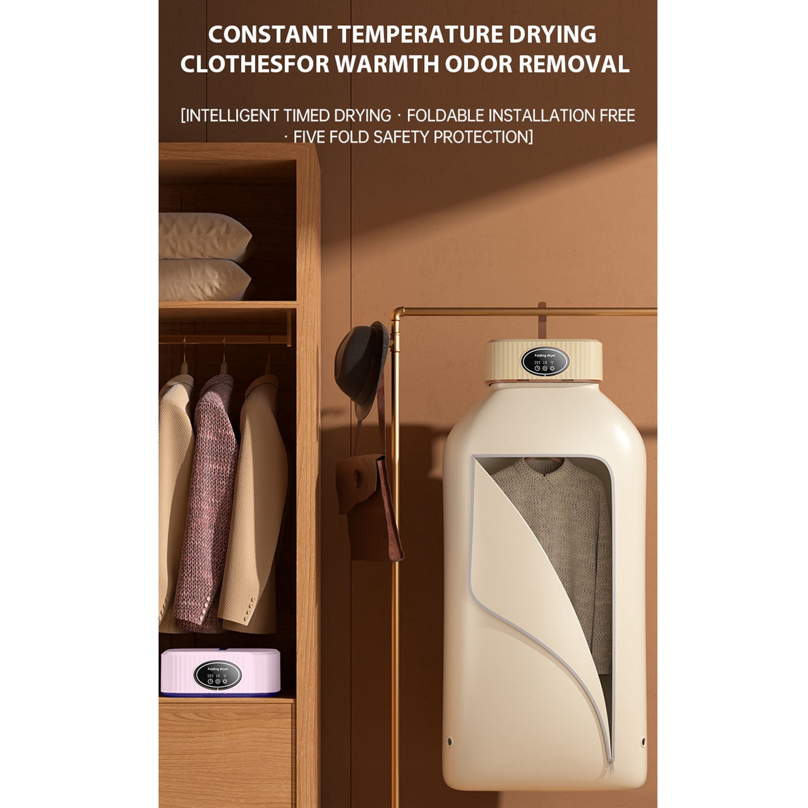 KQJQS Portable Laundry Dryer, Multifunctional Portable Dryer Machine, 2 Gear Adjustable Mini Indoor Clothes Dryer With Dryer Bag