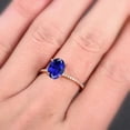 thumbnail image 4 of 1.75 Carat 8x6mm Oval Cut Blue Sapphire Engagement Ring in 10k Rose Gold for Women on Sale, 4 of 4