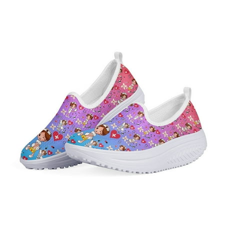 

WHEREISART New Heightreasing Women Flats Platform Shoes Medician Physio Nurse Ladies Summer Mesh Swing Shoes Casual Sneakers