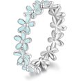 thumbnail image 1 of 925 Sterling Silver Dainty Daisy Rings Blue Flower Finger Rings for Women Stacking Promise Rings Fine Jewelry, 1 of 4
