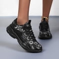 thumbnail image 4 of Lace Flower Embroidered Sneakers for Women Platform Sneakers for Women Comfortable Casual Tennis Shoes Lace Up Fashion Walking Shoes, 4 of 8