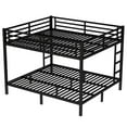 thumbnail image 3 of Aukfa Heavy Duty California King over California King Metal Bunk Bed with Ladders and Guardrail for Kids, Teens and Adults, Black, 3 of 8