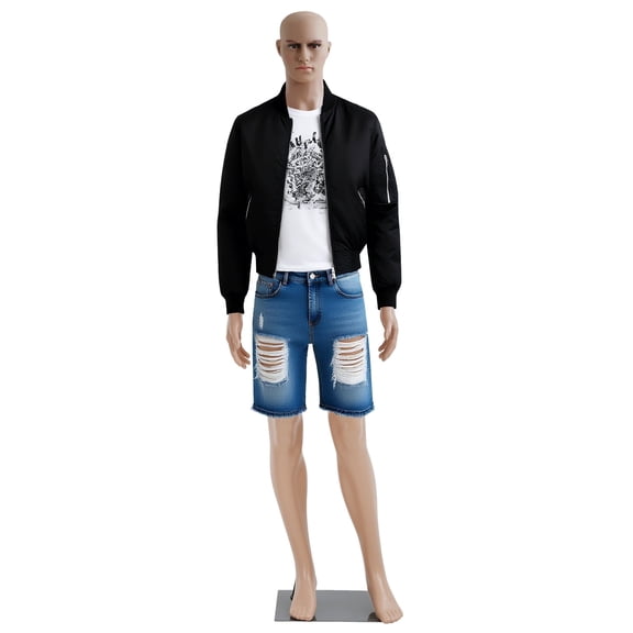 NiamVelo 73 Inch Male Mannequin Torso Full Body Manikin Dress Form Mannequin Stand Adjustable Mannequin Model Display with Metal Base