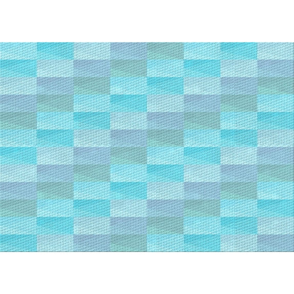 Ahgly Company Machine Washable Indoor Rectangle Transitional Blue Turquoise Green Area Rugs, 2' x 5'
