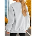 thumbnail image 6 of Women Oversized Sweatshirts Hoodie Fleece Crew Neck Long Sleeve Sweaters Comfy Fall Fashion Outfits Light Grey S, 6 of 7
