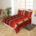 thumbnail image 3 of Aztec Duvet Cover Ethnic Tribal Arrow Comforter Cover,Retro Southwest Native Bohemian Bedding Set Full,Western Star Geometry Sriped Bed Set African Tribe Exotic Nordic Style Boho Decor,Red and Black, 3 of 5